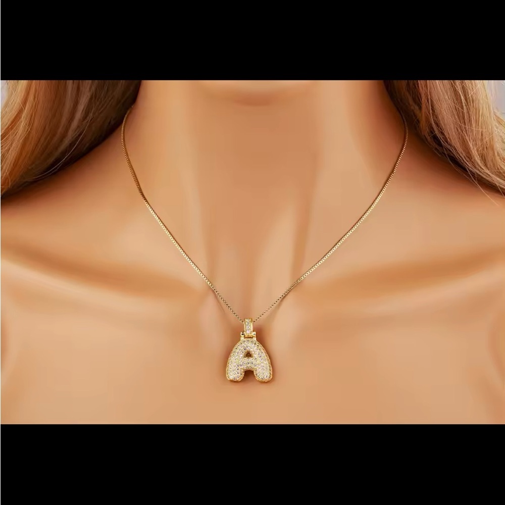 FREE with $100+ Purchase | Custom Initial Necklace A–Z | CZ Pendant - Picture 6 of 7